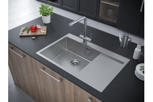 Мойка кухонная Paulmark Atlan 78 L брашированная сталь - 3