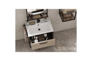 Комплект мебели Aquaton Лофт Фабрик 65 с раковиной Фабиа 65 светлое дерево - 3