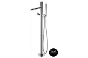 Смеситель напольный для ванны Cezares Leaf черный, матовый (LEAF-VDP-NOP)