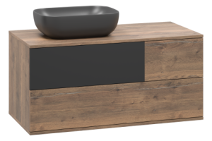 Тумба под раковину Misty Коломбо 100 левая темное дерево - черный - 3