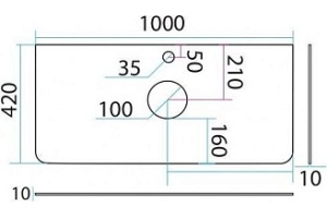 Столешница Misty Скай 100х49 - 3
