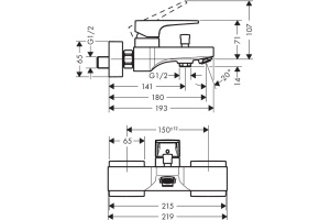Смеситель Hansgrohe Metropol 74540000 для ванны с душем - 2