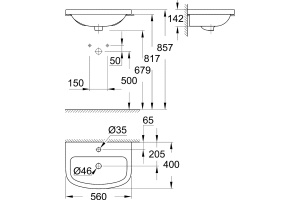 Раковина Grohe Bau Ceramic 39422000 - 3