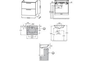 EB2520-R5-N18 ODEON RIVE Мебель для раковины-столешницы, 60 см - 2