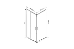 Душевой уголок Vincea Garda 90x80 профиль сталь стекло прозрачное - 3