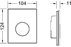 Кнопка смыва TECE Loop Urinal 9242655 черное стекло, кнопка хром матовый - 3