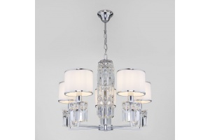 Подвесная люстра Eurosvet Zaffiro 10099/5 хром/прозрачный хрусталь Strotskis (новый абажур) - 2