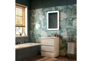 FAMILY База под раковину напольная с тремя выкатными ящиками, Pino Bianco, 580x475x805, FAMILY-580-3C-PIA-PB