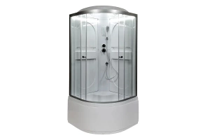 Душевая кабина Deto L 100х100 с крышей, хром (L610LED)