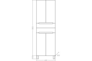 Шкаф-пенал СанТа Лондон 60 напольный - 3