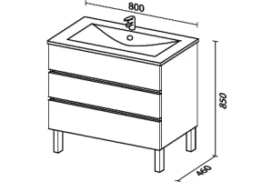 Тумба под раковину Sanvit Кубэ-3 80 белый глянец - 3
