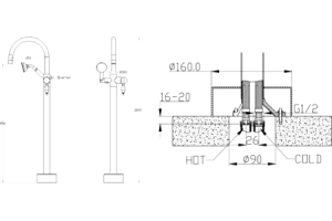 Смеситель напольный Boheme Imperiale золото с кристаллом Swarovski - 2
