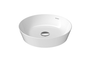 Раковина, Duravit, Cape Cod, ширина, мм-430, глубина, мм-430, высота, мм-100, тип установки-накладной, отверстия для смесителя-отсутствуют, без декора, мате