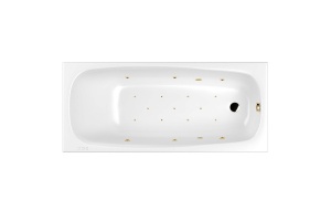 Акриловая ванна Whitecross Layla 170х75 белая золото с гидромассажем