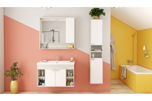 Комплект мебели Aquaton Флай 100 белый-светлое дерево