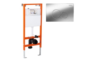 Система инсталляции BelBagno с кнопкой смыва хром 