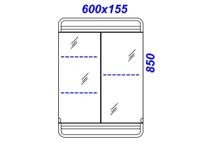 Зеркало-шкаф Aqwella Корсика 60 см (Kor.04.06) - 3
