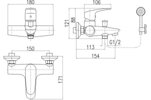 Смеситель Rav Slezak Amur Am754.5/1 для ванны с душем - 3