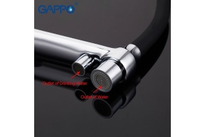 Смеситель для кухни Gappo черный хром - 3