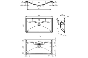 Раковина BelBagno 80х45.5 черный матовый (BB800/455-LV-ART-ALR-NERO) - 3