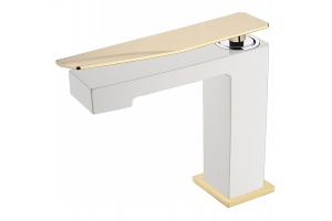 Смеситель для раковины Boheme Q белый - золото