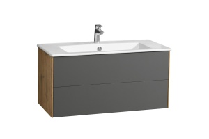 Комплект мебели Aquaton Сохо 100 серый-светлое дерево - 3