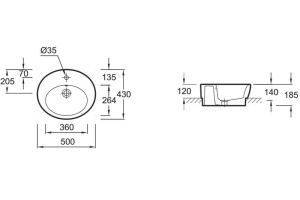 Раковина Jacob Delafon Ove E1708 50 см - 2