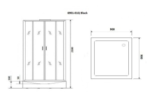 Душевая кабина Niagara Premium NG-6901-01Q BLACK 90х90х210 черная - 3