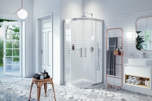 Душевой уголок Excellent Серия 600 90х90 профиль хром стекло прозрачное - 3