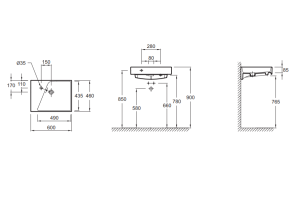 Раковина Jacob Delafon Rythmik EXQ112 60 см - 2