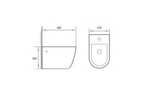 Биде подвесное Ceramalux белый (2197-1) - 3