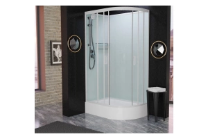Душевая кабина Frank 120х80 левая белая стекло прозрачное - 2