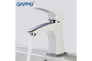 Смеситель для раковины Gappo белый хром - 2