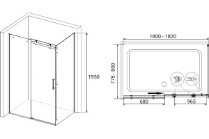 Душевой уголок RGW Tornado TO-44-1 180х80 профиль хром стекло прозрачное - 3