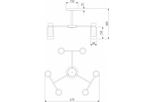Люстра на штанге Eurosvet Amado 70115/6 белый - 2