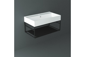 SIMAS AGILE Структура металлическая 81x46xh28 см, подвесная, для раковины AG81, с 1 полкой, цвет черный матовый