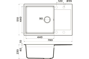 Мойка кухонная Omoikiri Daisen 78-LB ваниль - 3