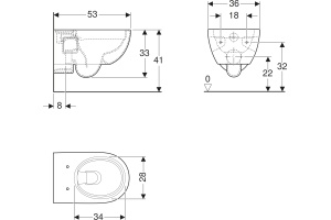 Унитаз подвесной Geberit Renova с крышкой, белый (203070000) - 3