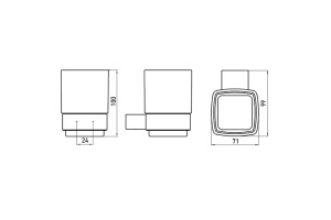 Стакан настенный Emco Loft 0520 016 00 (052001600) нержавеющая сталь - 2
