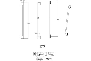 Душевая штанга Ravak Chrome 70 см (X07P013) - 2