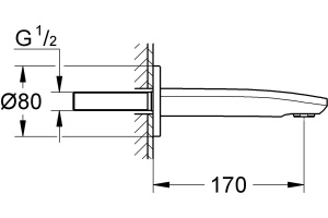 Излив Grohe Eurostyle Cosmopolitan 13276002 для ванны - 2