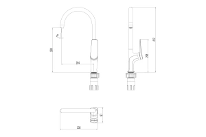 Смеситель Lemark Bronx LM3705BLR для кухни, с высоким поворотным изливом, черный/розовое золото - 3