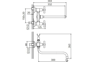 Смеситель для ванны с длинным изливом, Jeals, IDDIS, JE2SBL0i10 - 2