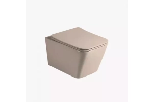 Подвесной унитаз Vincea Q-Line бежевый матовый с сиденьем микролифт