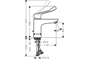 Смеситель hansgrohe Focus для раковины, с удлиненной ручкой 31911000 - 3
