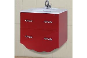 Тумба с раковиной Bellezza Версаль 100 красная