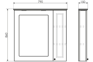 Зеркало-шкаф Comforty Палермо 80 - 3
