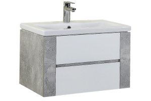 Тумба с раковиной Onika Стоун 70 белый - серый