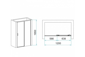 Душевая дверь RGW Passage PA-017B 120х195 профиль черный стекло прозрачное - 2