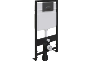 Комплект Унитаз подвесной STWORKI Ноттвиль SETK3104-2616 безободковый, с микролифтом + Система инсталляции для унитазов EWRIKA ProLT 0026-2020 с кнопкой смыва 0054 черной матовой - 2